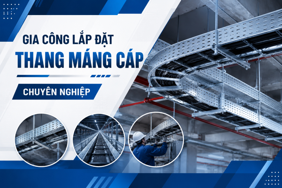 Gia công lắp đặt thang máng cáp